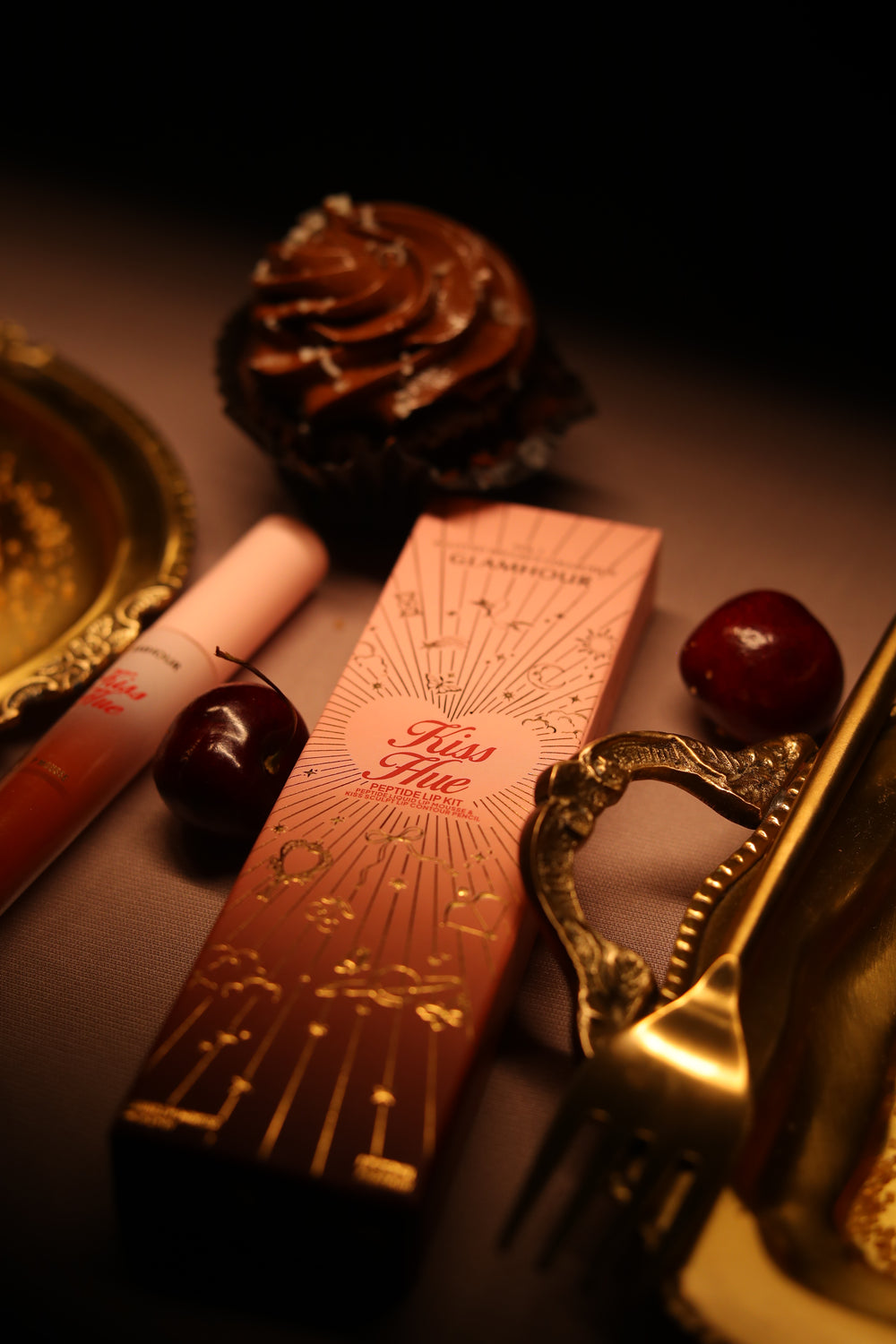 kiss hue peptide lip kit Brûlée collection